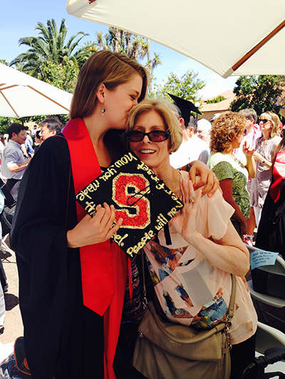 Camille and her mother at her college graduation. 