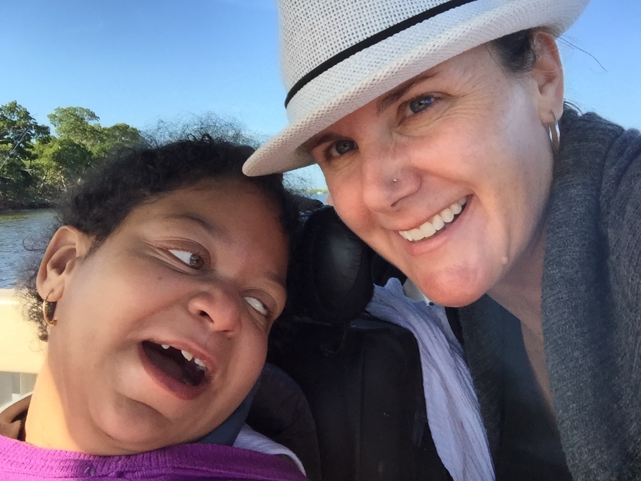 Cara and her daughter Justice on Sanibel Island, Florida in December 2016